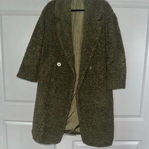 Zara Khaki Teddy Jacket for Women